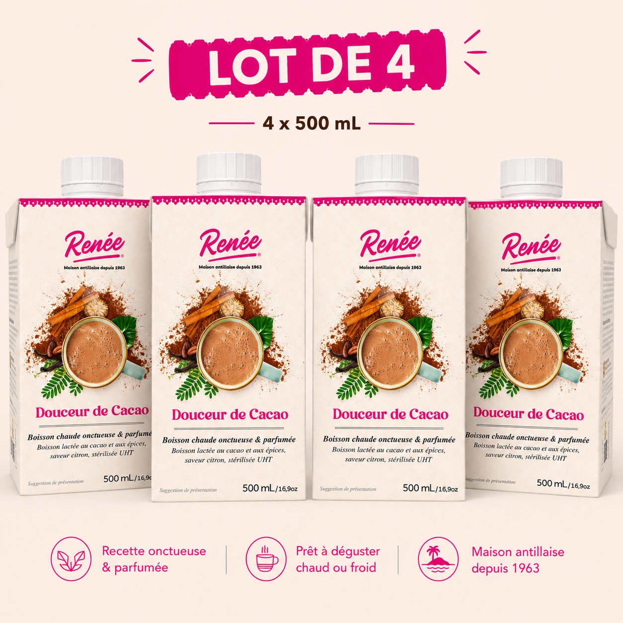 Pack Partage – 4 x 50cL Douceur de Caco Renée